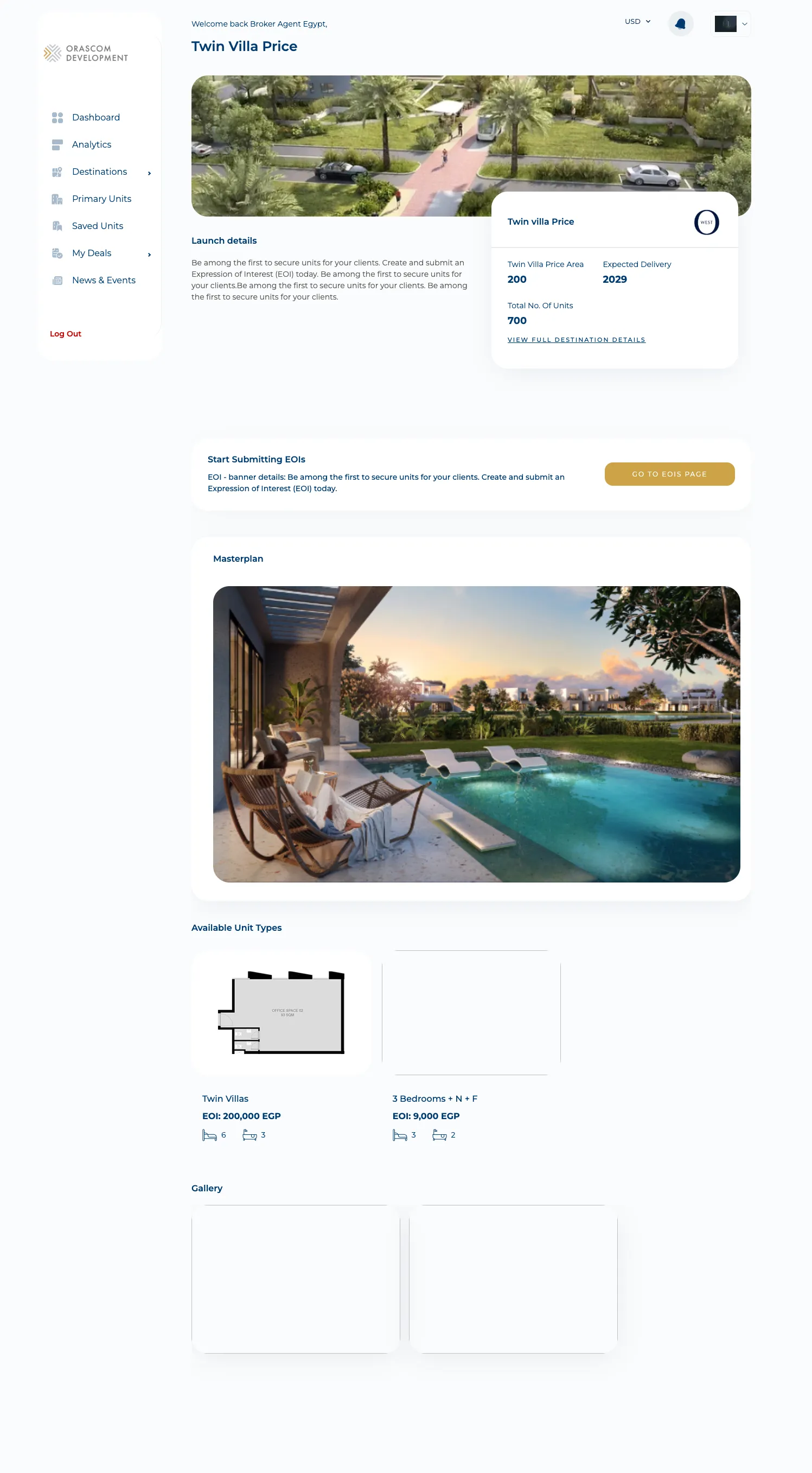 Broker “Launch details” — bank/facilities and the EOI entry point for a launch.