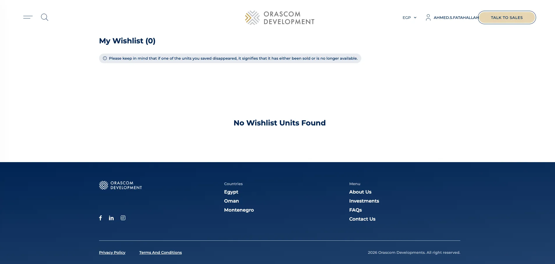 Shopper “Wish List” — saved/favorited units (authenticated).